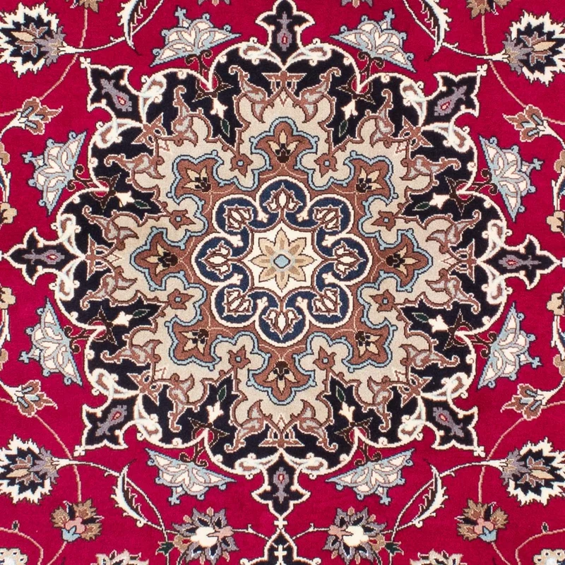 Täbriz - 50 Raj Teppich 155x200cm - Perserteppich - dunkelrot