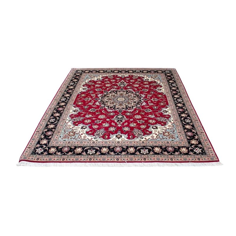 Täbriz - 50 Raj Teppich 155x200cm - Perserteppich - dunkelrot