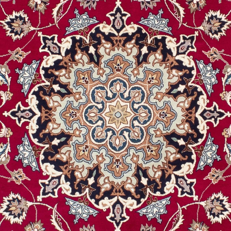 Täbriz - 50 Raj Teppich 150x200cm - Perserteppich - dunkelrot