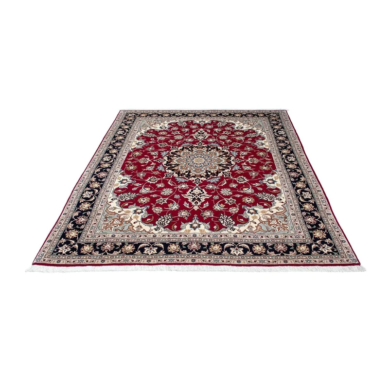 Täbriz - 50 Raj Teppich 150x200cm - Perserteppich - dunkelrot