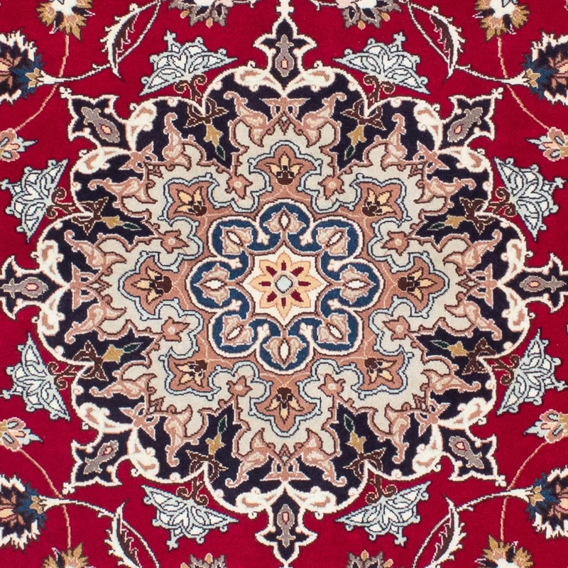 Täbriz - 50 Raj Teppich 152x202cm - Perserteppich - rot