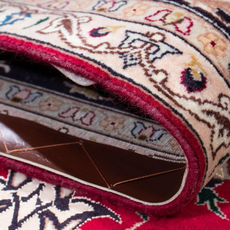 Täbriz - 50 Raj Teppich 152x202cm - Perserteppich - rot