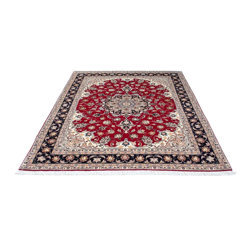 Täbriz - 50 Raj Teppich 152x202cm - Perserteppich - rot