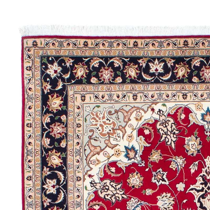 Täbriz - 50 Raj Teppich 150x210cm - Perserteppich - rot