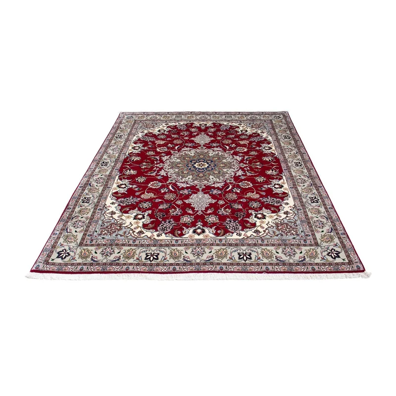 Täbriz - 50 Raj Teppich 150x202cm - Perserteppich - dunkelrot