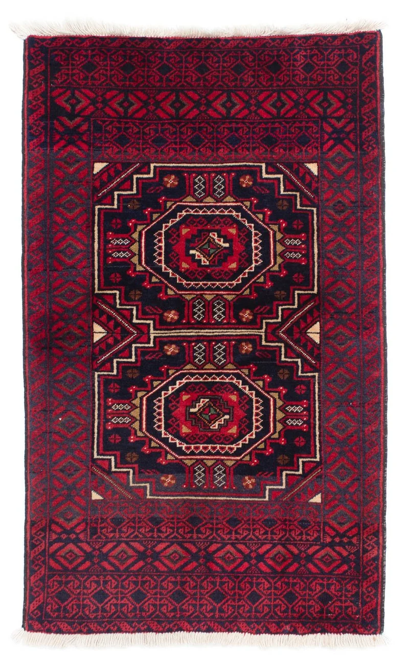 Belutsch Teppich 84x146cm - Orientteppich - dunkelrot