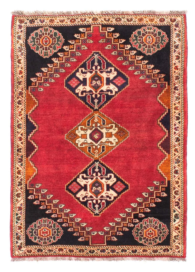 Ghashghai Teppich 110x155cm - Perserteppich - dunkelrot