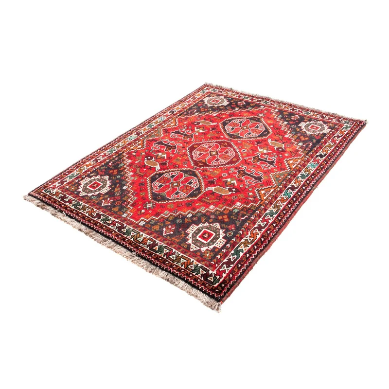 Ghashghai Teppich 104x154cm - Perserteppich - dunkelrot