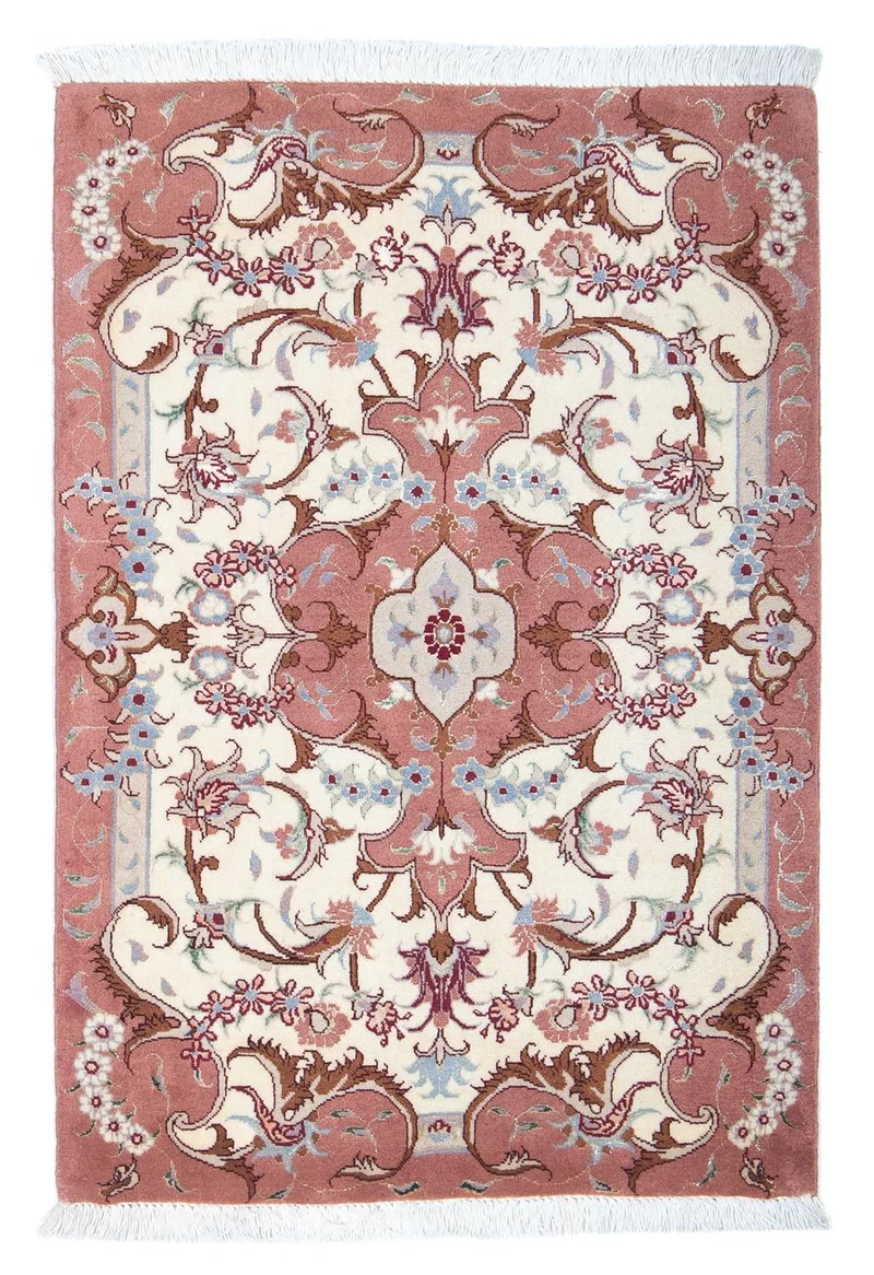 Täbriz - 50 Raj Teppich 61x92cm - Perserteppich - beige