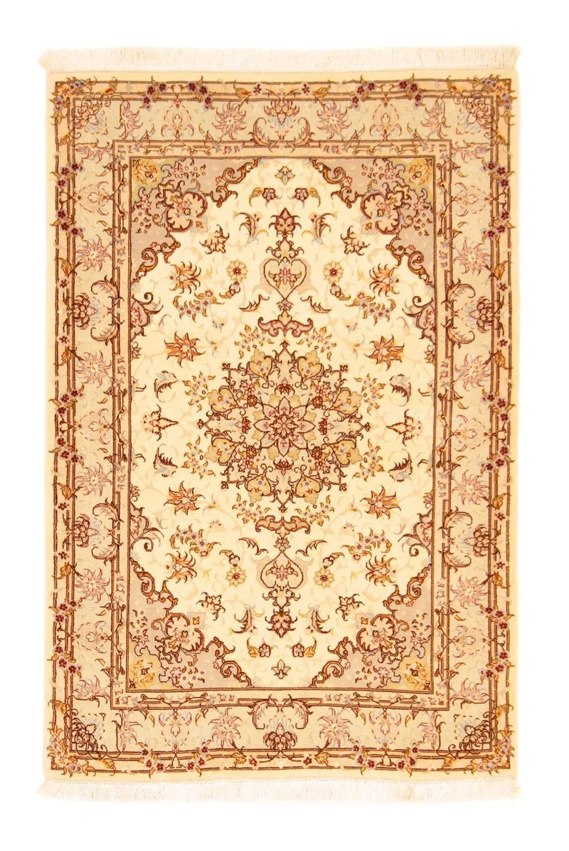 Täbriz - 50 Raj Teppich 101x152cm - Perserteppich - beige