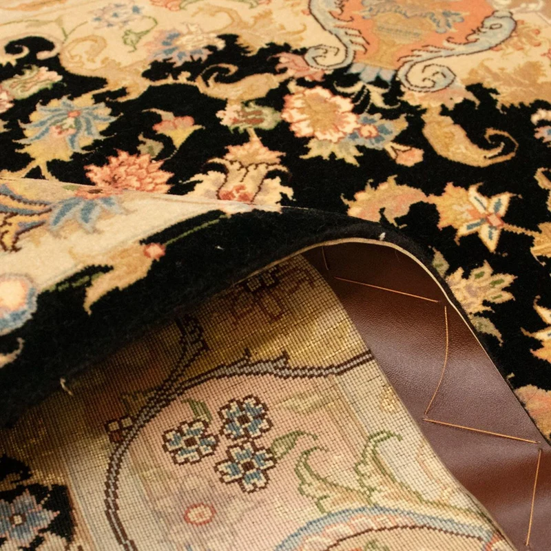 Täbriz - 50 Raj Teppich 103x151cm - Perserteppich - schwarz