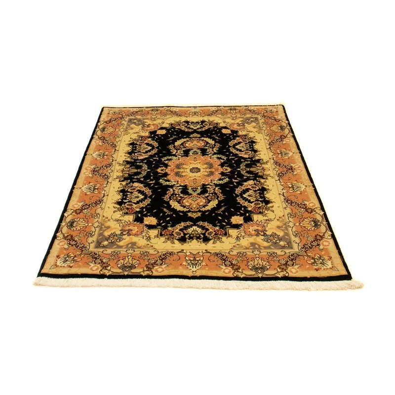 Täbriz - 50 Raj Teppich 100x147cm - Perserteppich - schwarz