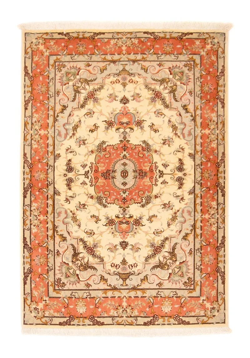 Täbriz - 50 Raj Teppich 101x148cm - Perserteppich - beige