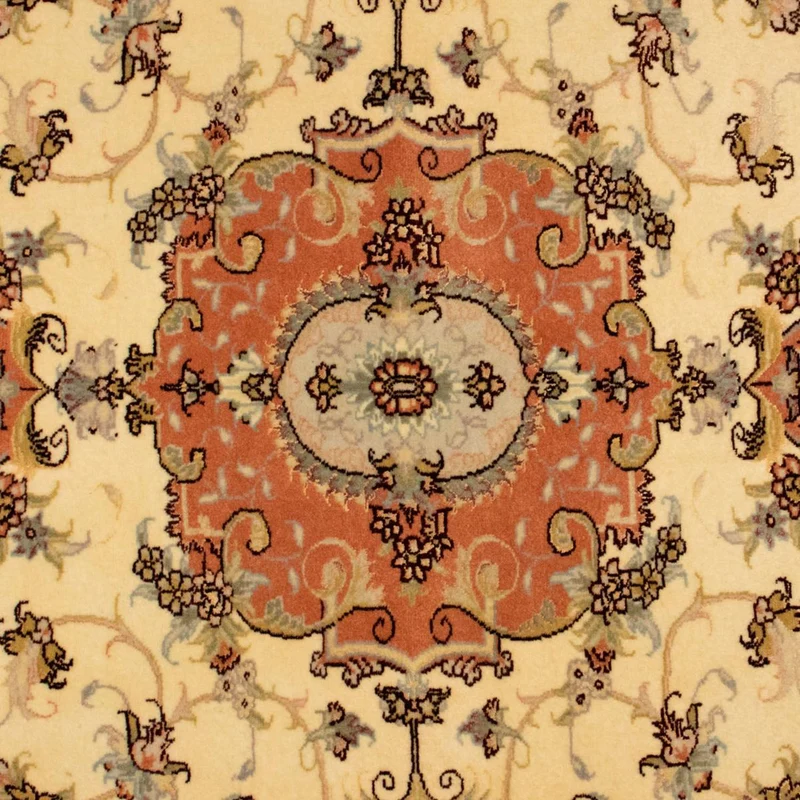 Täbriz - 50 Raj Teppich 101x148cm - Perserteppich - beige