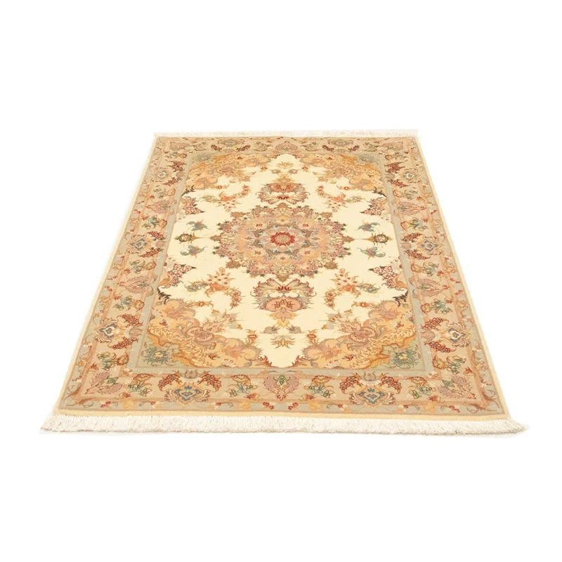 Täbriz - 50 Raj Teppich 102x154cm - Perserteppich - beige