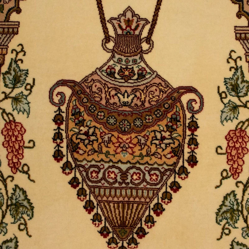 Täbriz - 50 Raj Teppich 103x153cm - Perserteppich - beige