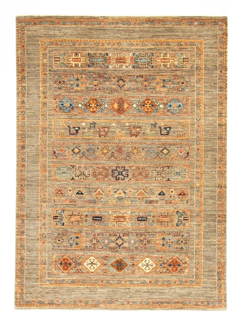 Afghan Teppich 150x199cm - Orientteppich - grau