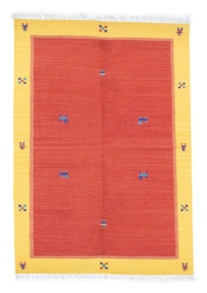 Kelim Modern Teppich 140x200cm - rot