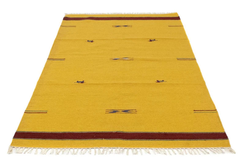 Kelim Modern Teppich 120x180cm - gelb