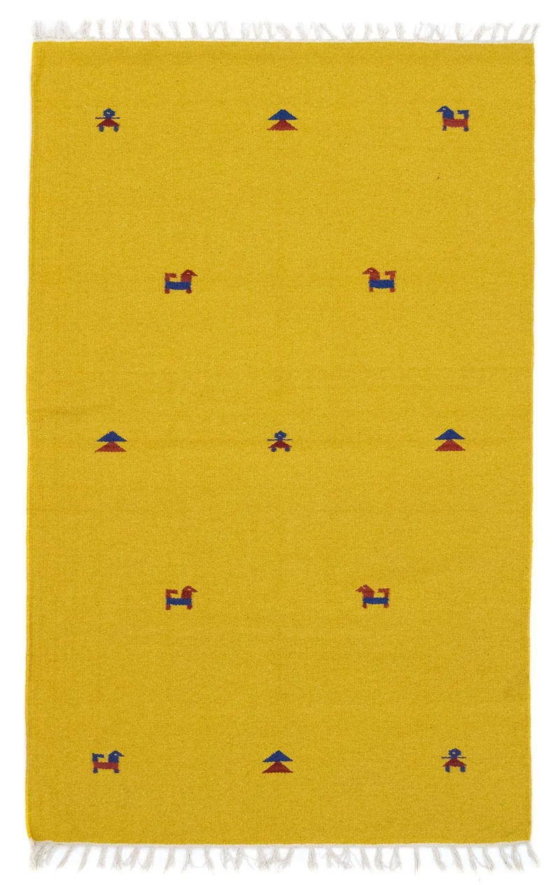 Kelim Modern Teppich 120x180cm - gelb