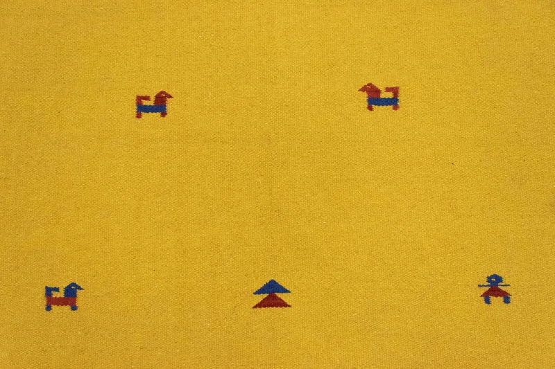 Kelim Modern Teppich 120x180cm - gelb