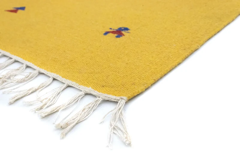 Kelim Modern Teppich 120x180cm - gelb