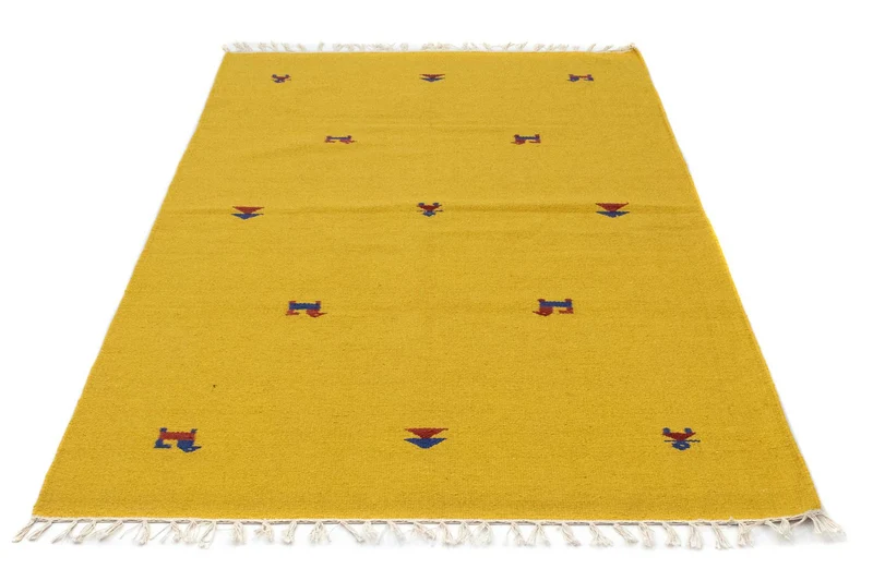 Kelim Modern Teppich 120x180cm - gelb