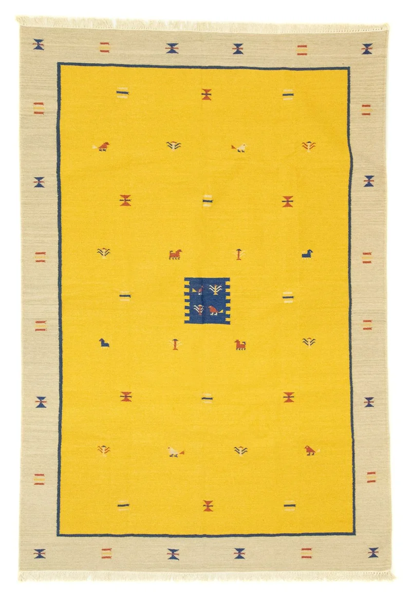 Kelim Teppich - Trendy 200 x 300 cm - gelb
