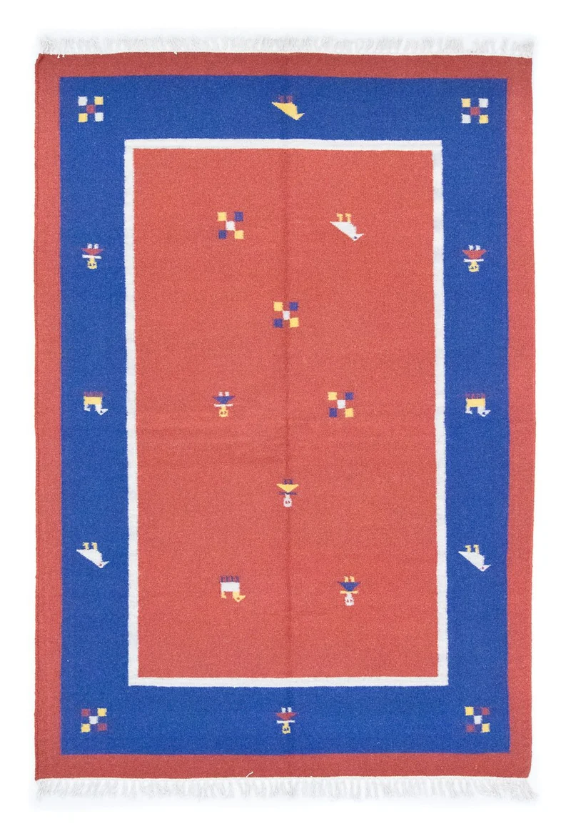 Kelim Modern Teppich 140x200cm - orange