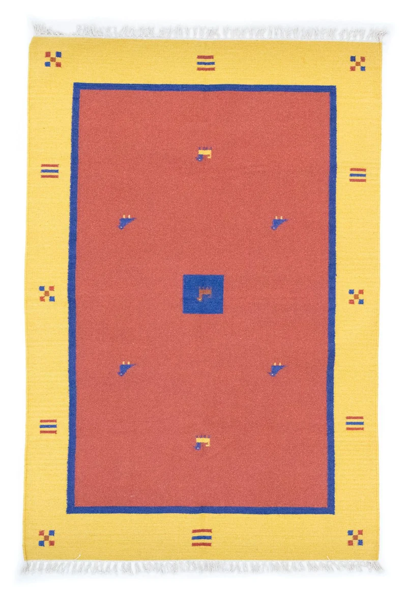 Kelim Modern Teppich 140x200cm - rot