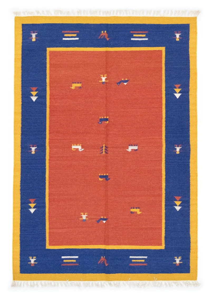 Kelim Modern Teppich 140x200cm - orange