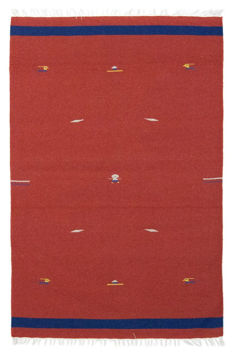 Kelim Modern Teppich 120x180cm - rot