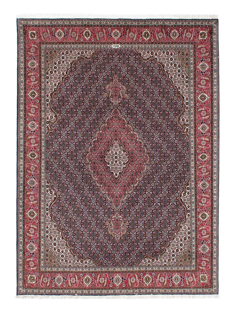 Täbriz Teppich 146x208cm - Perserteppich - dunkelblau