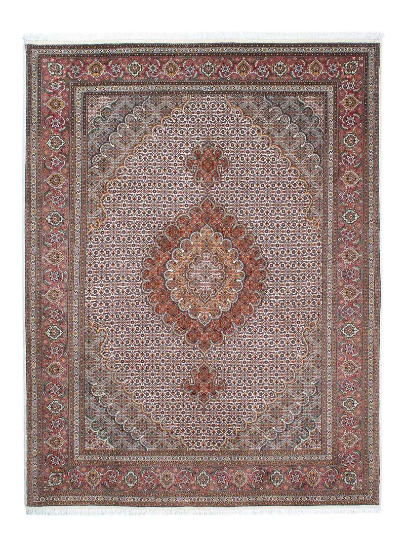 Täbriz - 50 Raj Teppich 153x208cm - Perserteppich - hellbraun
