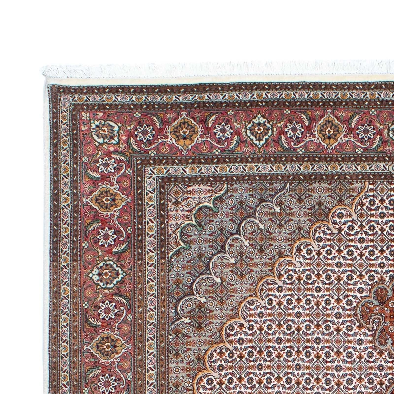 Täbriz - 50 Raj Teppich 153x208cm - Perserteppich - hellbraun