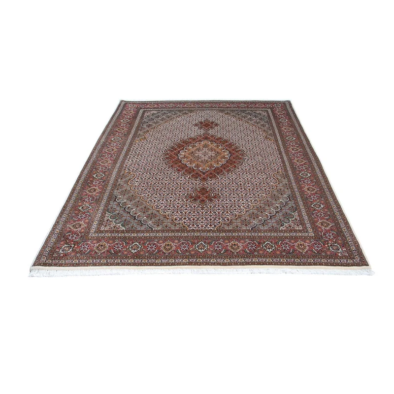 Täbriz - 50 Raj Teppich 153x208cm - Perserteppich - hellbraun