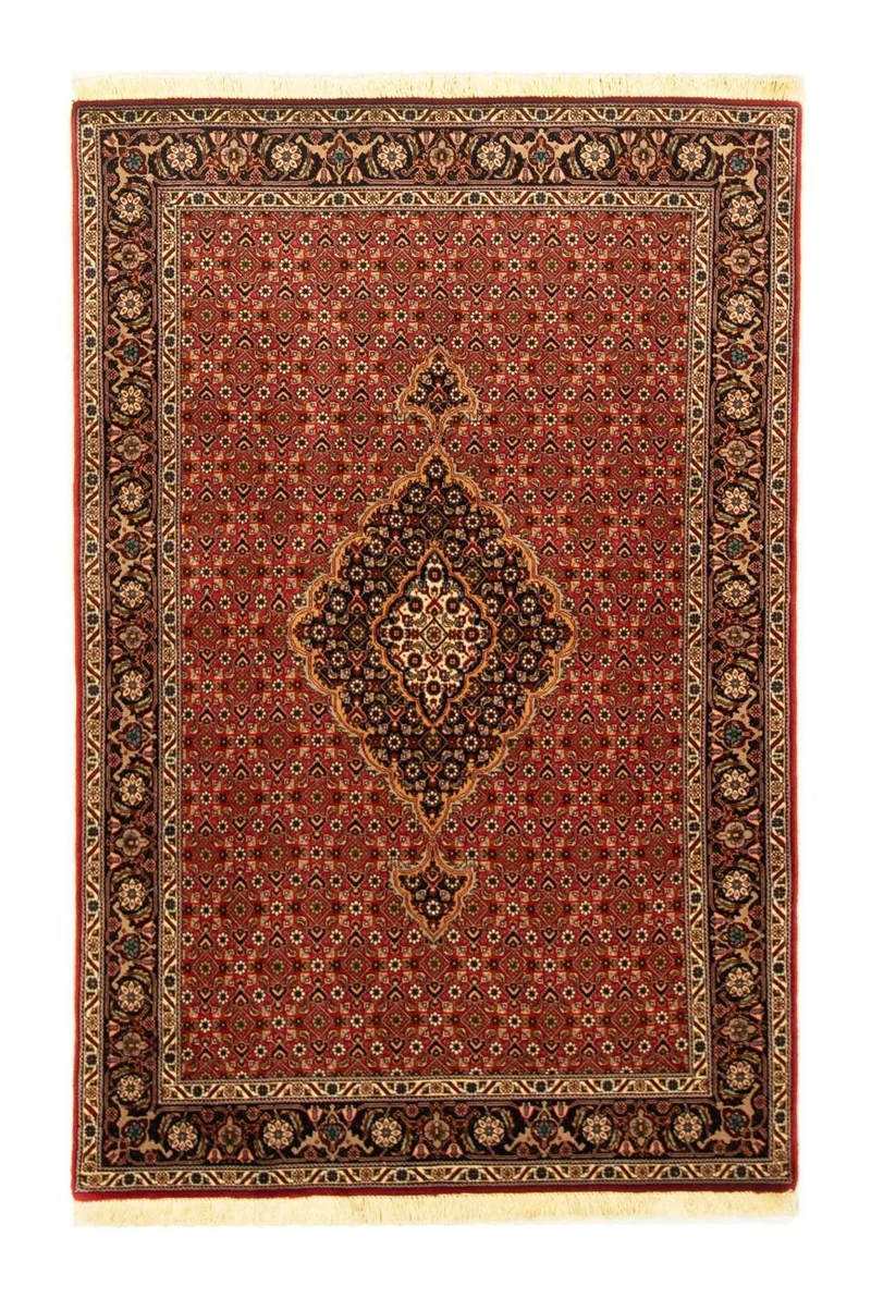 Täbriz - 50 Raj Teppich 103x153cm - Perserteppich - rot