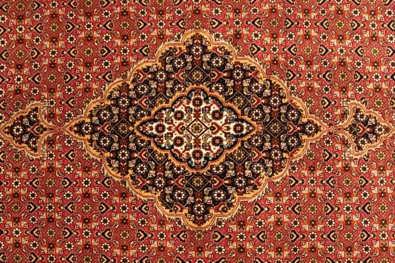Täbriz - 50 Raj Teppich 103x153cm - Perserteppich - rot
