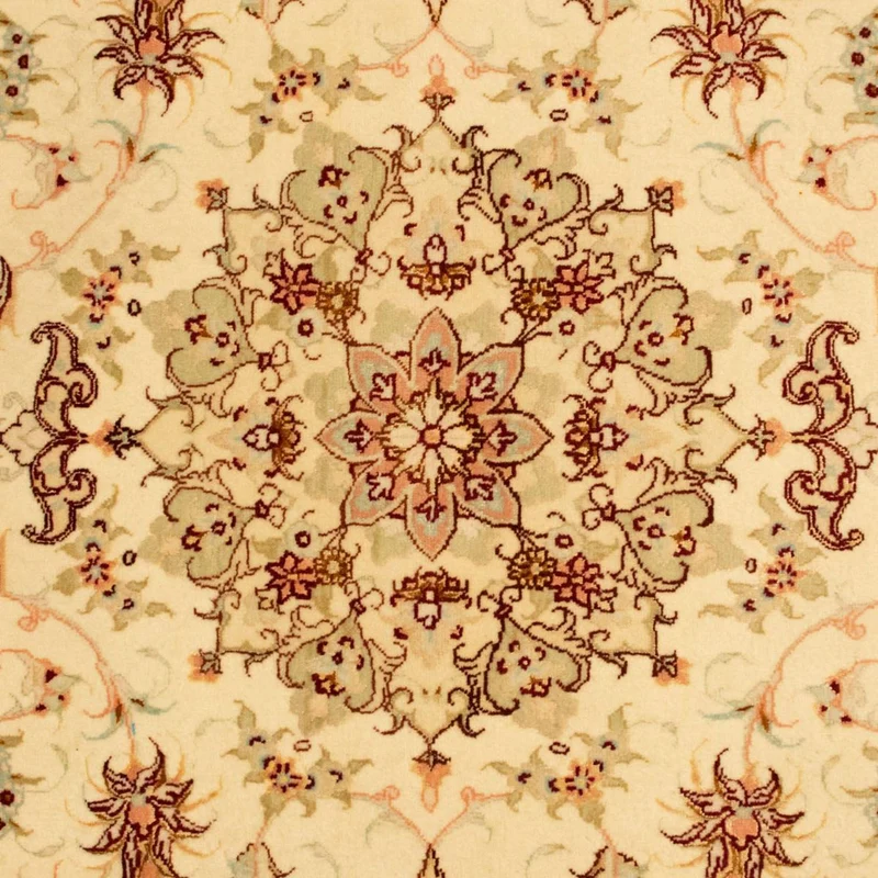 Täbriz - 50 Raj Teppich 102x147cm - Perserteppich - beige