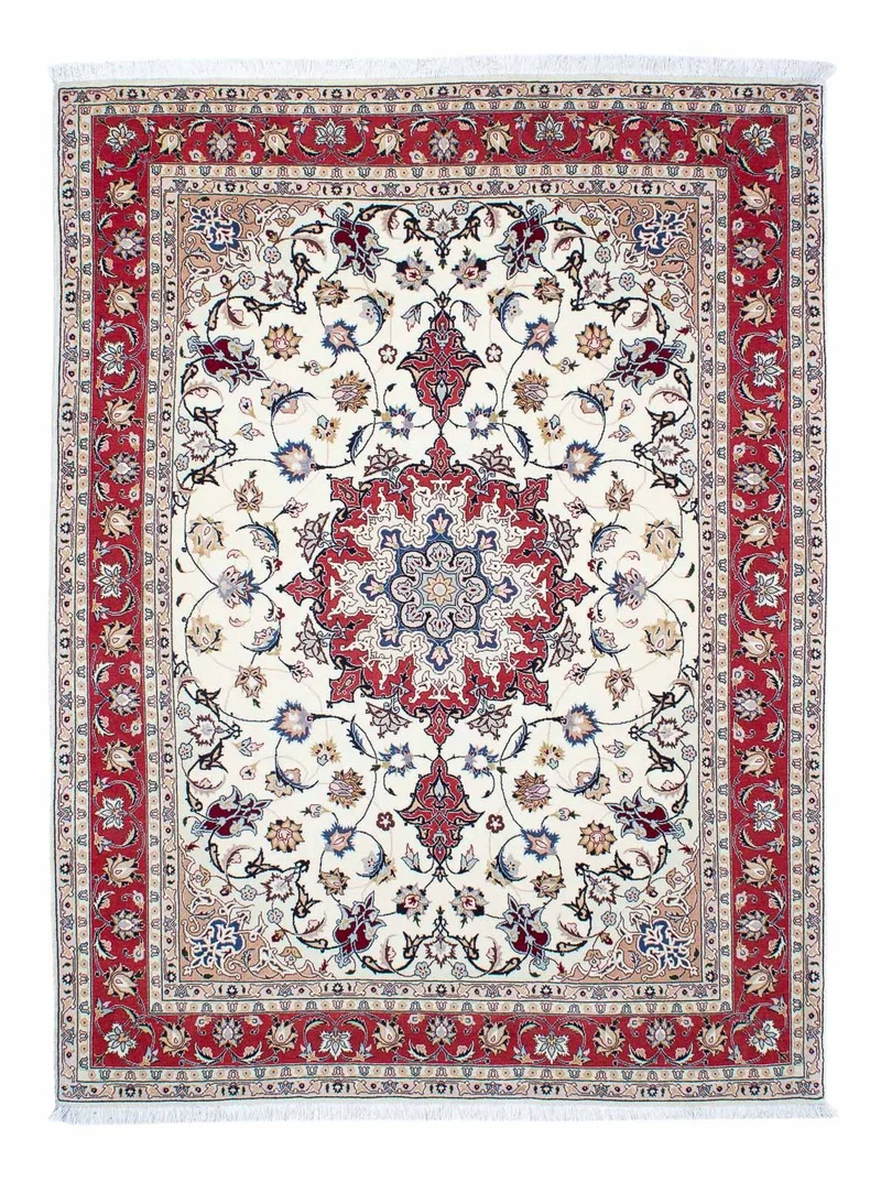 Täbriz - 50 Raj Teppich 154x203cm - Perserteppich - beige