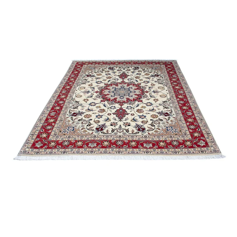 Täbriz - 50 Raj Teppich 154x203cm - Perserteppich - beige