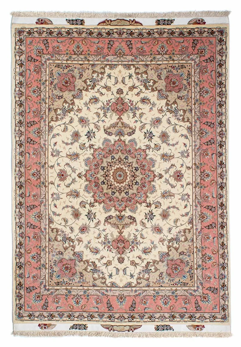 Täbriz - 50 Raj Teppich 150x210cm - Perserteppich - beige