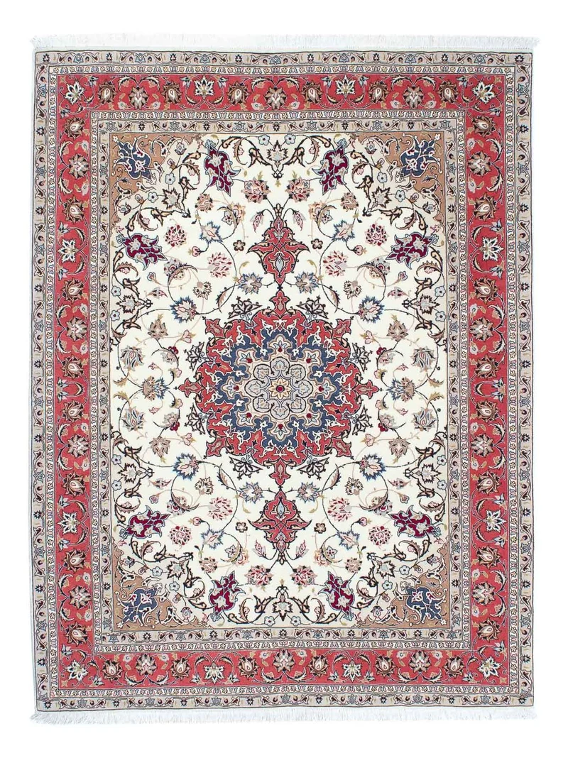 Täbriz - 50 Raj Teppich 156x200cm - Perserteppich - beige