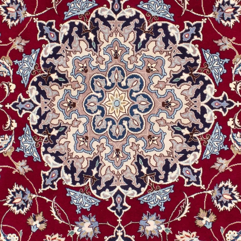 Täbriz - 50 Raj Teppich 155x207cm - Perserteppich - dunkelrot