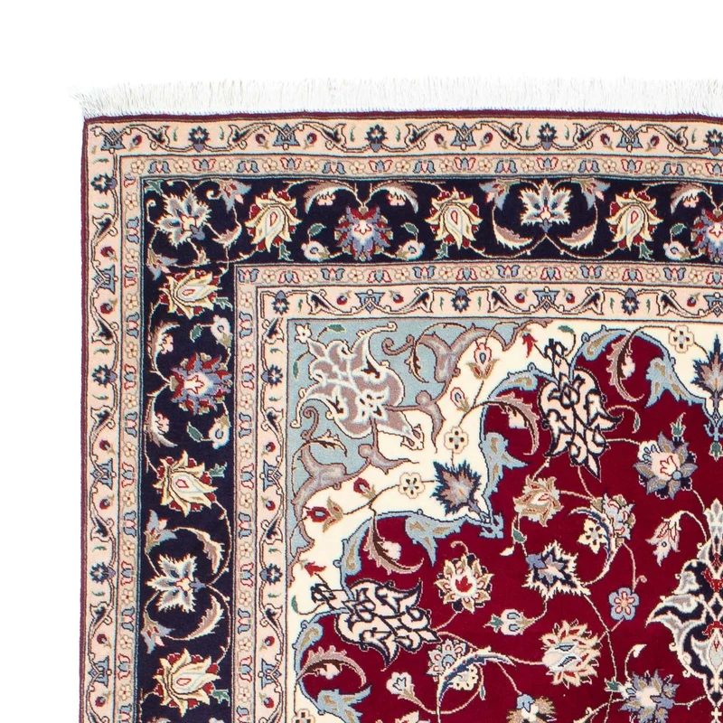 Täbriz - 50 Raj Teppich 155x207cm - Perserteppich - dunkelrot