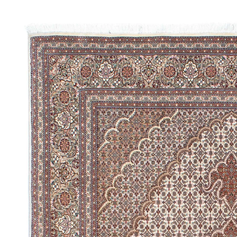Täbriz - 50 Raj Teppich 150x210cm - Perserteppich - hellbraun