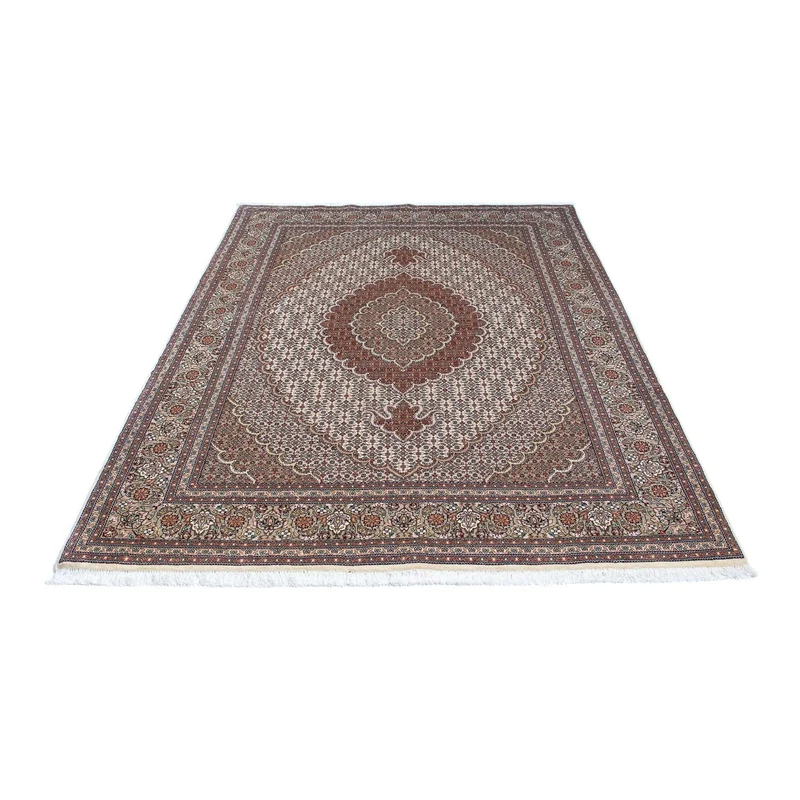 Täbriz - 50 Raj Teppich 150x210cm - Perserteppich - hellbraun