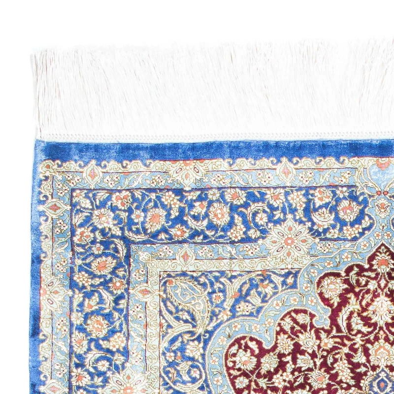 Ghom Teppich 78x117cm - Perserteppich - blau