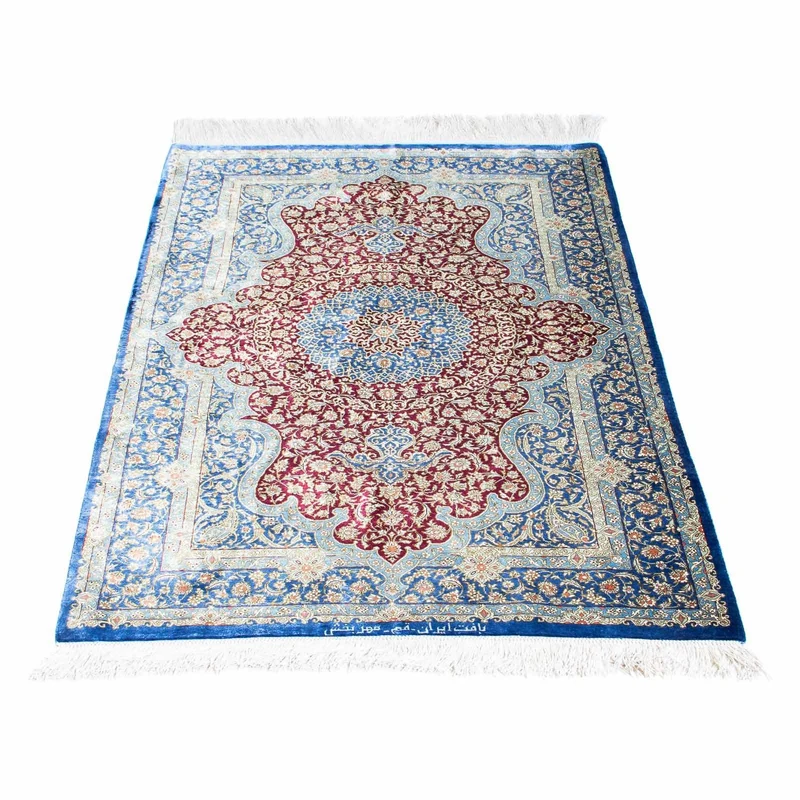 Ghom Teppich 78x117cm - Perserteppich - blau