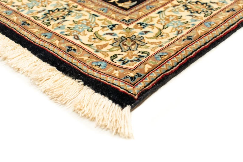 Ghom Teppich 102x160cm - Perserteppich - schwarz